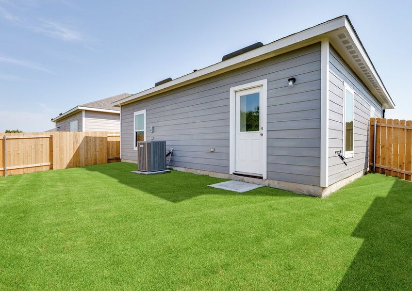 The Atticus has a fully fenced-in back yard.