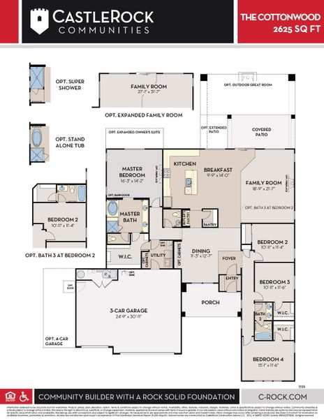 2D floor plan layout for the The Cottonwood by CastleRock Communities in Heritage Pointe, Chino Valley, AZ (Image 3). 2D floor plan layout for the The Cottonwood by CastleRock Communities in Heritage Pointe, Chino Valley, AZ (Image 3).