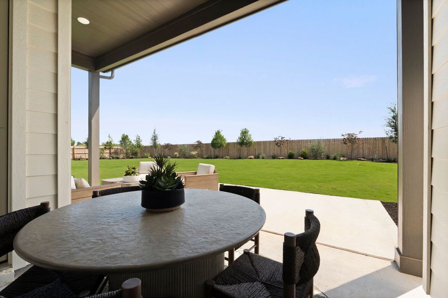 Exterior details and patio area of a home in Turner's Crossing, Buda (Image 3). Exterior details and patio area of a home in Turner's Crossing, Buda (Image 3).