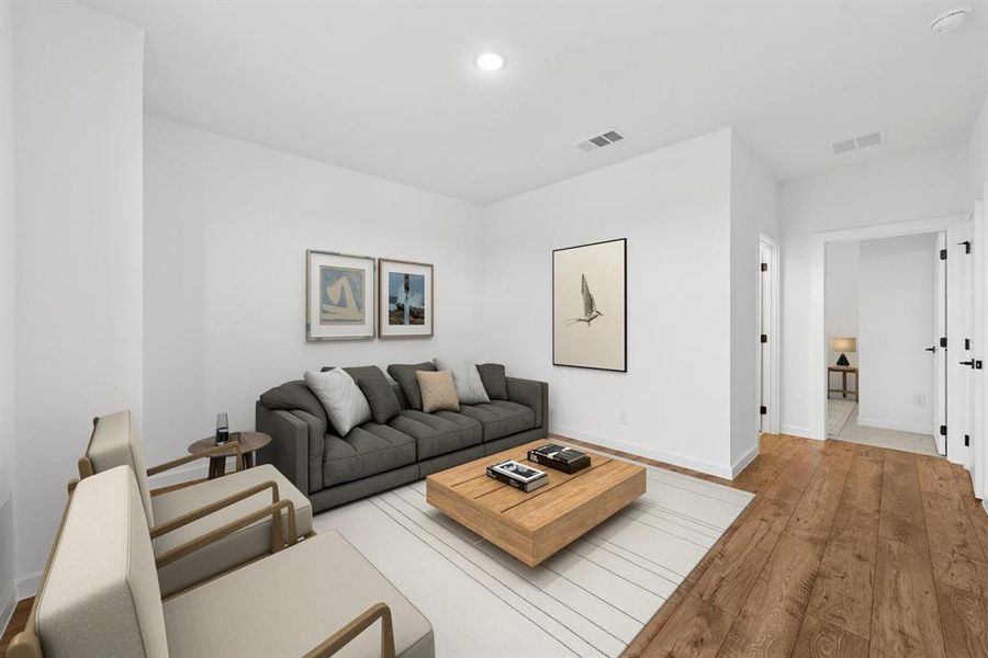 Furnished interior view inside a new home in Aspire at Noble Ridge, Howe (Image 6). Furnished interior view inside a new home in Aspire at Noble Ridge, Howe (Image 6).