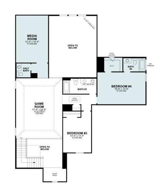 2D floor plan layout of this home in Lilyana, Prosper, TX (Image 3). 2D floor plan layout of this home in Lilyana, Prosper, TX (Image 3).