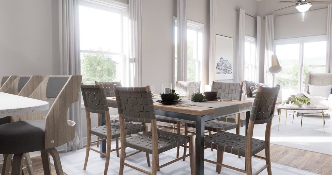 Virtually staged rendering - features may vary. Dining
