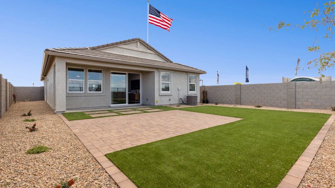 Front exterior of a new home in Moonlight, Maricopa, AZ, highlighting curb appeal (Image 2).