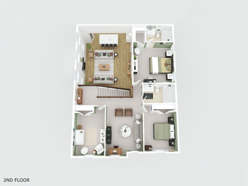 2D floor plan layout for the Concho by CastleRock Communities in Brush Creek, Fairview, TN (Image 6).