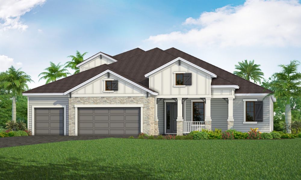 Representative exterior photo of a completed home built from the Santa Catalina by Neal Communities in Windward, Sarasota, FL (Image 9).