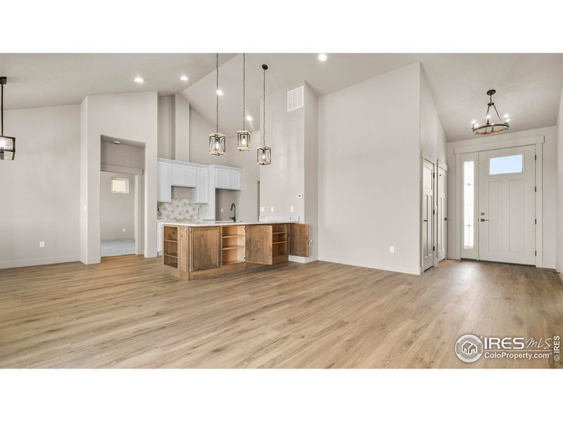 Open Kitchen with double sided cabinet storage Open Kitchen with double sided cabinet storage