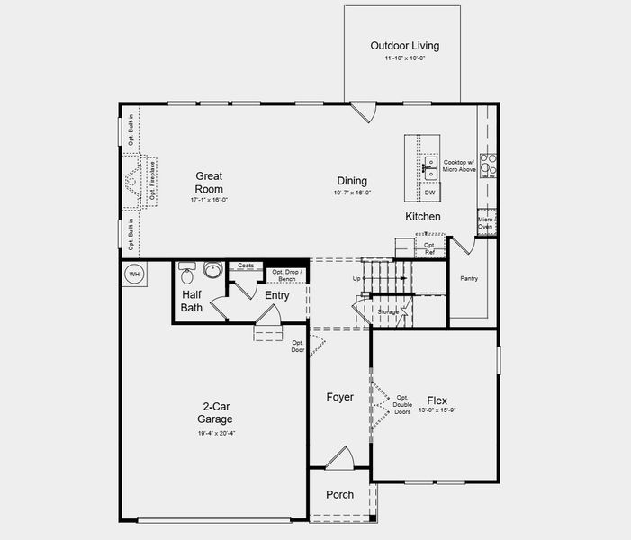 2D floor plan layout for the Ingram by Taylor Morrison in Nichols Farm, Dacula, GA (Image 3).
