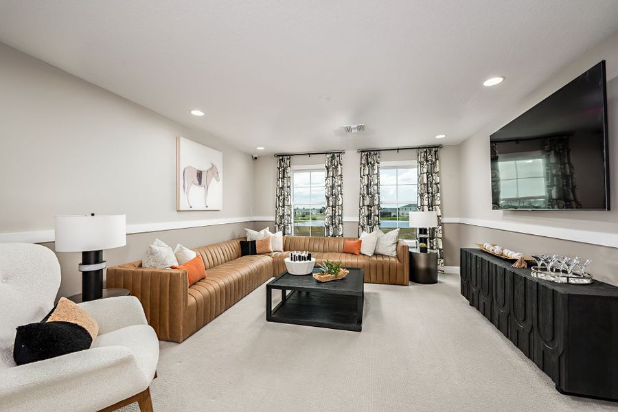 Representative furnished interior of a home built from the Pelican by Homes by WestBay in Crosswind Ranch, Parrish (Image 9).