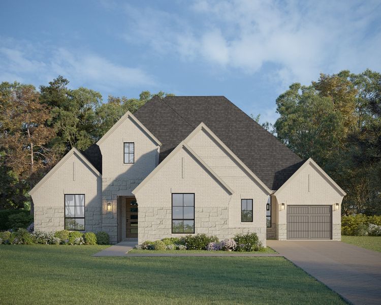 Plan 815 Elevation D w/ Stone