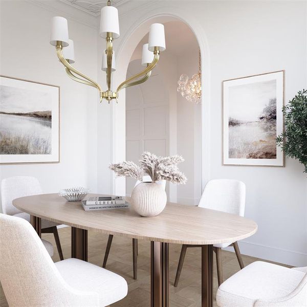 Furnished interior view inside a new home in , Dallas (Image 14).