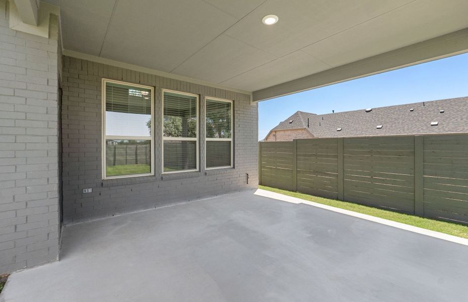 Exterior details and patio area of a home in Wolf Ranch, Georgetown (Image 28). Exterior details and patio area of a home in Wolf Ranch, Georgetown (Image 28).