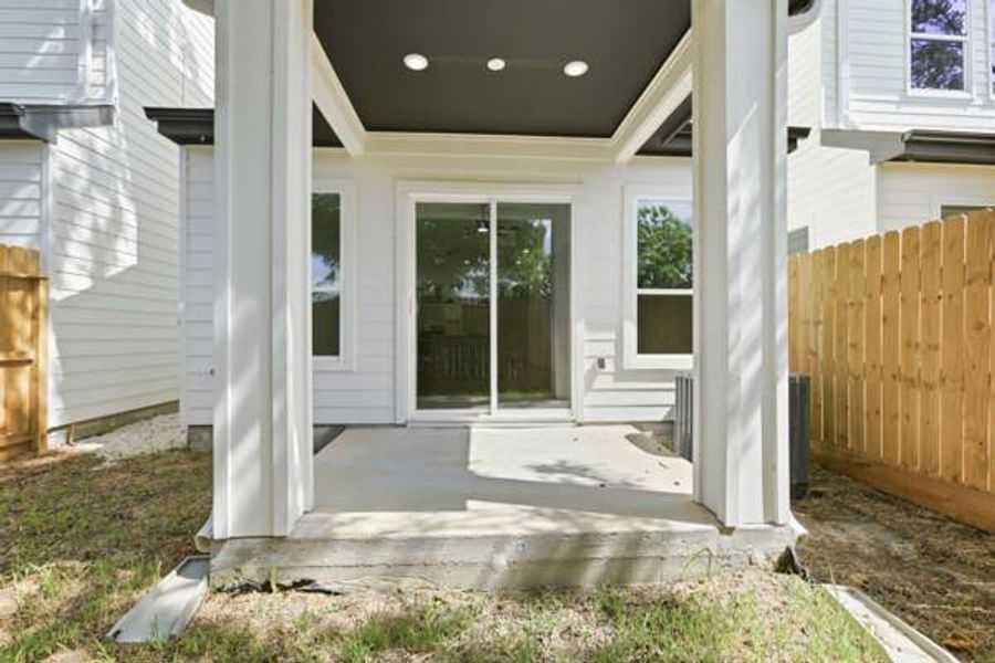 Exterior details and patio area of a home in , Houston (Image 3).