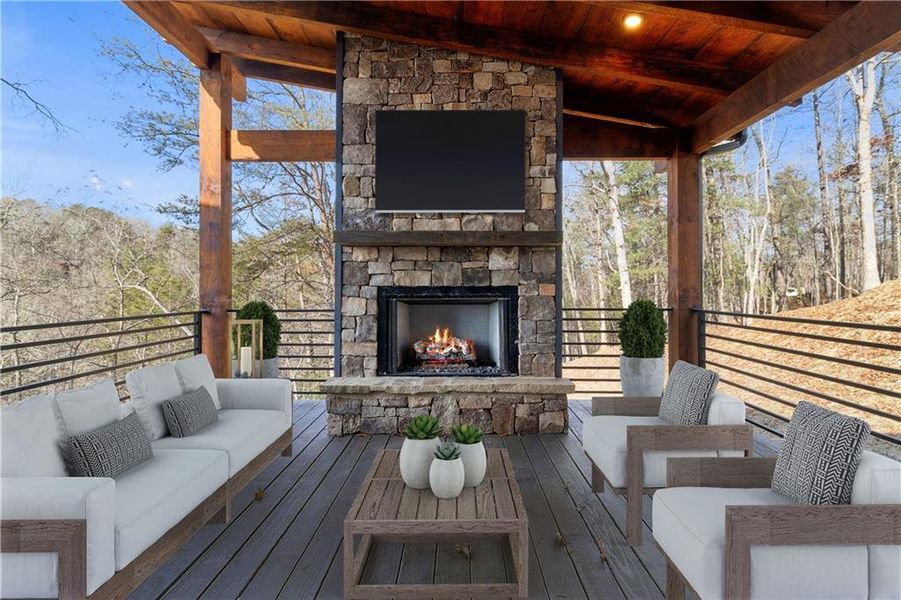 Exterior details and patio area of a home in , Mineral Bluff (Image 30).