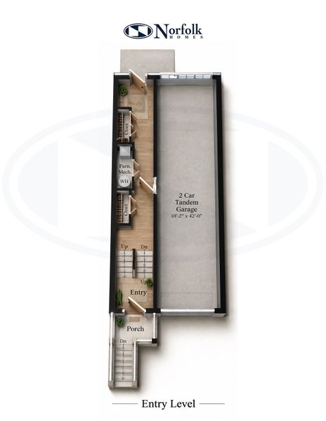 2D floor plan layout of this home in Bristol Ridge Townhomes, Ann Arbor, MI (Image 3).