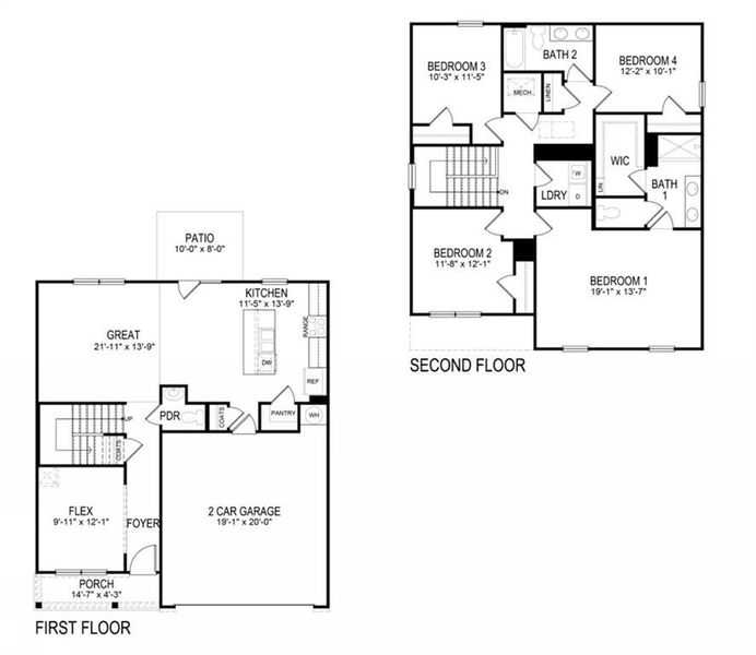 2D floor plan layout of this home in Northberry, Rome, GA (Image 5). 2D floor plan layout of this home in Northberry, Rome, GA (Image 5).