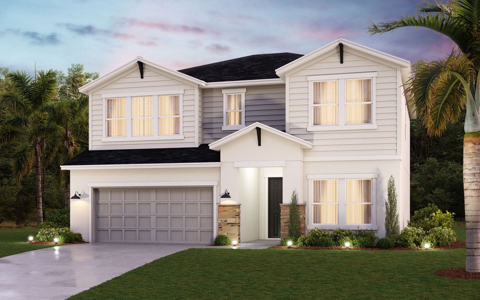 Representative exterior photo of a completed home built from the Sable by Cardel Homes in Fieldstone, Plant City, FL (Image 6). Representative exterior photo of a completed home built from the Sable by Cardel Homes in Fieldstone, Plant City, FL (Image 6).