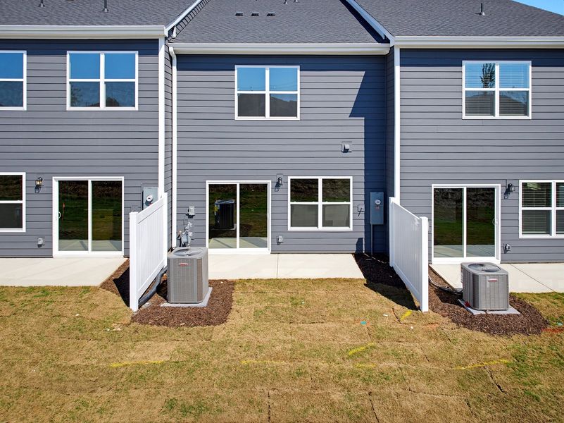 Exterior details and patio area of a home in Sweetbrier, Durham (Image 3).
