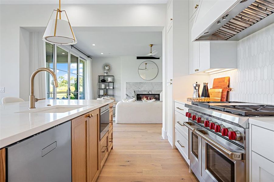 A true Chef's kitchen appointed with professional-grade Wolf appliances and a built-in Sub-Zero refrigerator, blending performance with sleek, modern design!
(Photo of model showroom) A true Chef's kitchen appointed with professional-grade Wolf appliances and a built-in Sub-Zero refrigerator, blending performance with sleek, modern design!
(Photo of model showroom)