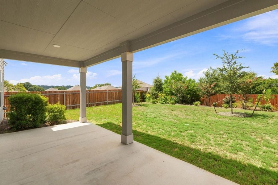 Exterior details and patio area of a home in River Bluff, Leander (Image 4). Exterior details and patio area of a home in River Bluff, Leander (Image 4).