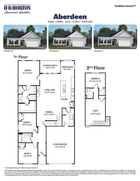 2D floor plan layout for the ABERDEEN by D.R. Horton in Villa Grande, Winterville, NC (Image 3). 2D floor plan layout for the ABERDEEN by D.R. Horton in Villa Grande, Winterville, NC (Image 3).