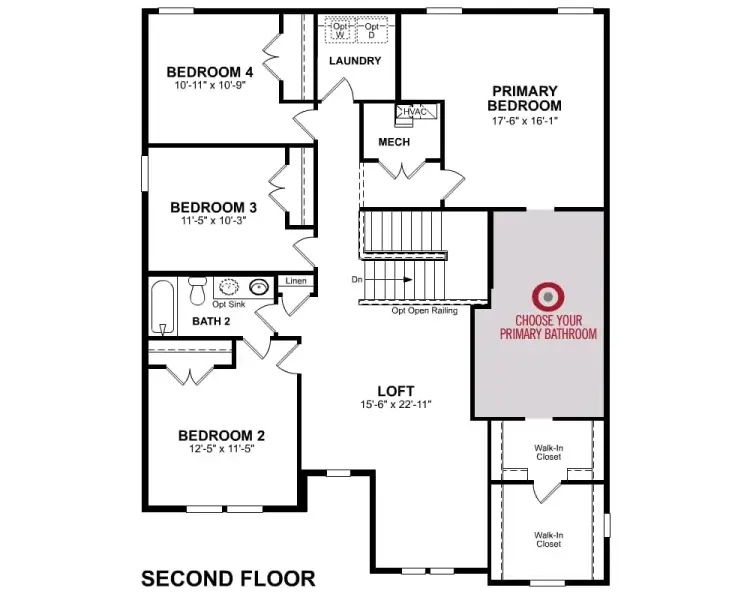 2D floor plan layout of this home in Easton Walk, Lawrenceville, GA (Image 3).