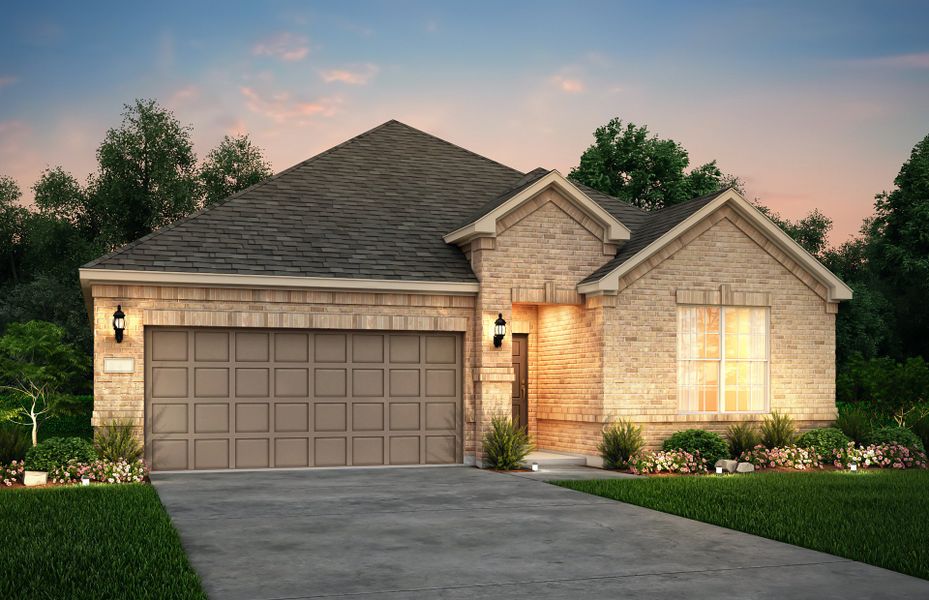 The Parker, a one-story home with 2-car garage, shown with Home Exterior 31