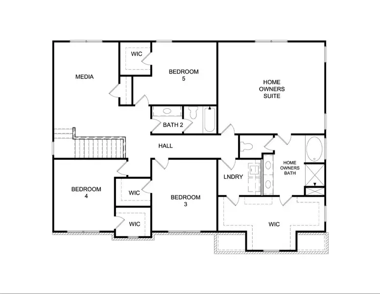 2D floor plan layout for the Vickery by DRB Homes in Berkeley Lakes, Locust Grove, GA (Image 4).