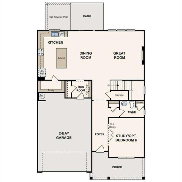 2D floor plan layout of this home in Reserve at Gum Springs, Jefferson, GA (Image 4).