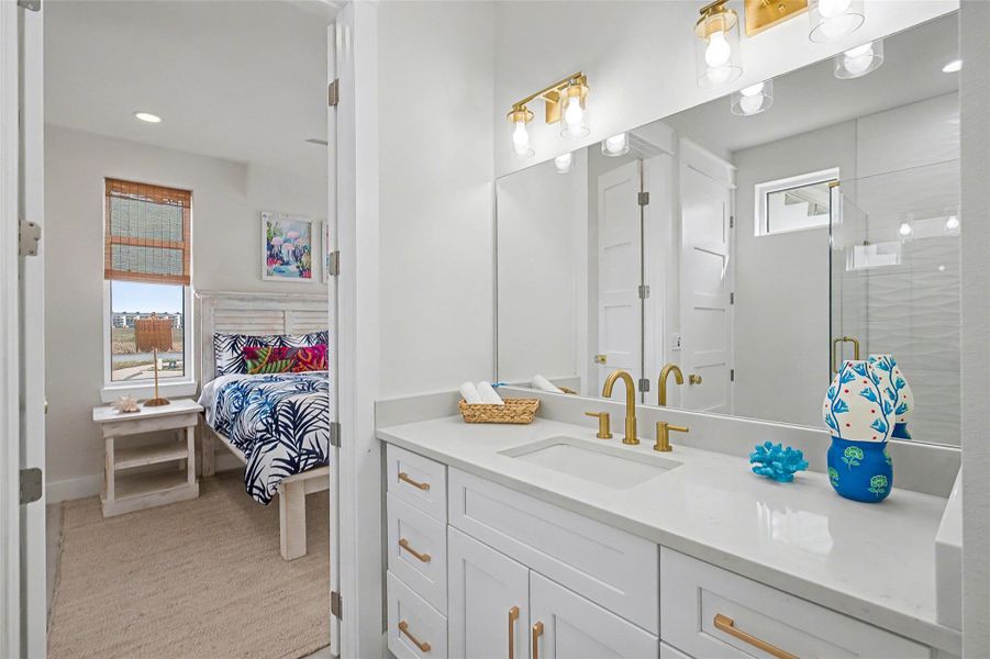 Furnished interior view inside a new home in , Port Aransas (Image 15).