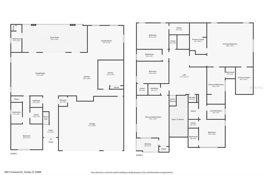 2D floor plan layout of this home in , Tampa, FL (Image 5).