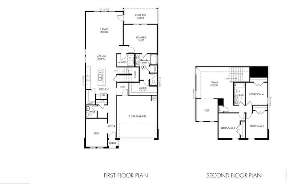 2D floor plan layout of this home in Landing Meadows - Premier Series, New Caney, TX (Image 5).