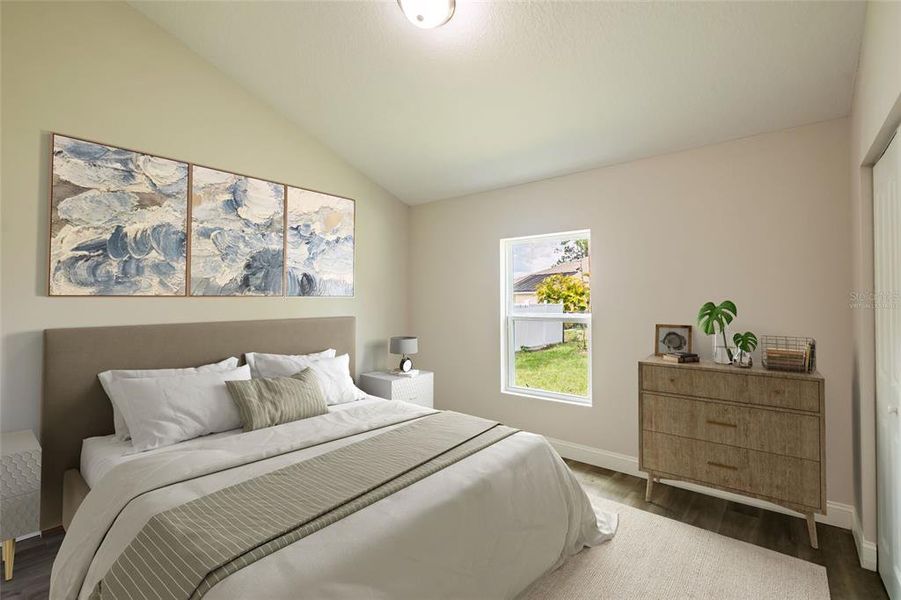 **virtually staged bedroom