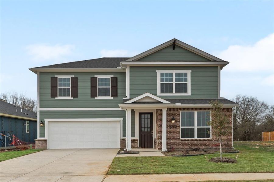 Front exterior of a new home in Creekside of Crowley, Crowley, TX, highlighting curb appeal (Image 19).