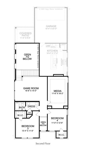 2D floor plan layout for the Daphne by Landon Homes in Fields - Brookside, Frisco, TX (Image 4). 2D floor plan layout for the Daphne by Landon Homes in Fields - Brookside, Frisco, TX (Image 4).