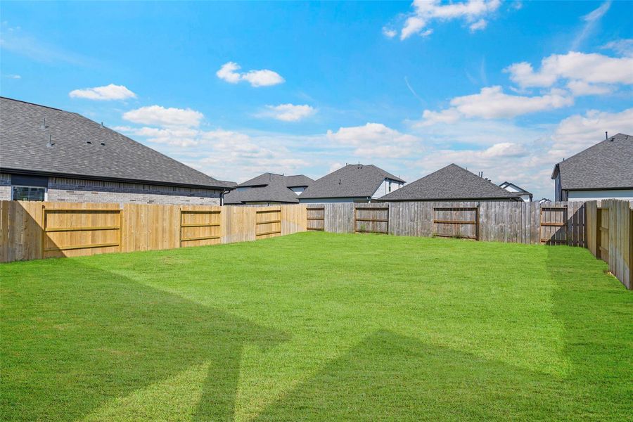 Expansive backyard ready for family barbecues, games, or quiet relaxation.