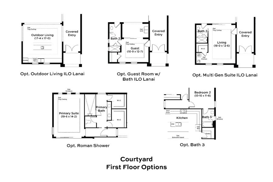 2D floor plan layout for the Courtyard by DRB Homes in River Preserve Estates, Parrish, FL (Image 5).