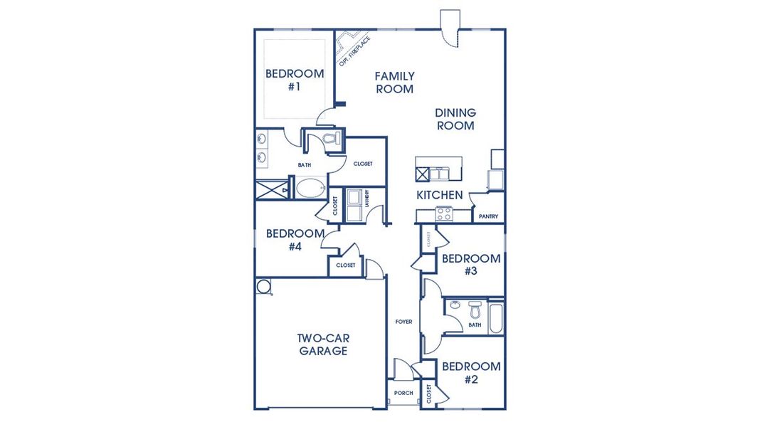 2D floor plan layout for the Cali by D.R. Horton in The Preserve at Agricultural Village, Perry, GA (Image 3).