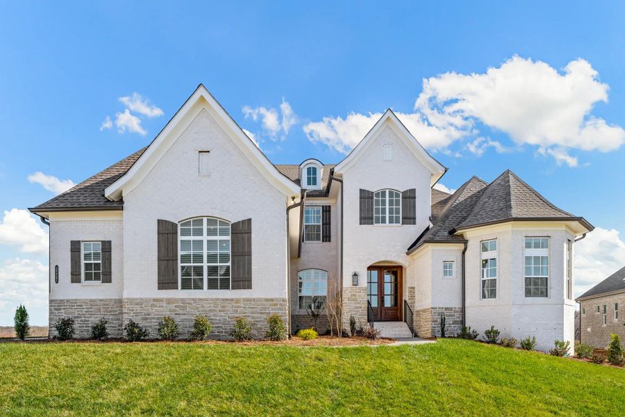 Representative exterior photo of a completed home built from the Dresden by Drees Custom Homes in Fox Farms, Arrington, TN (Image 2). Representative exterior photo of a completed home built from the Dresden by Drees Custom Homes in Fox Farms, Arrington, TN (Image 2).