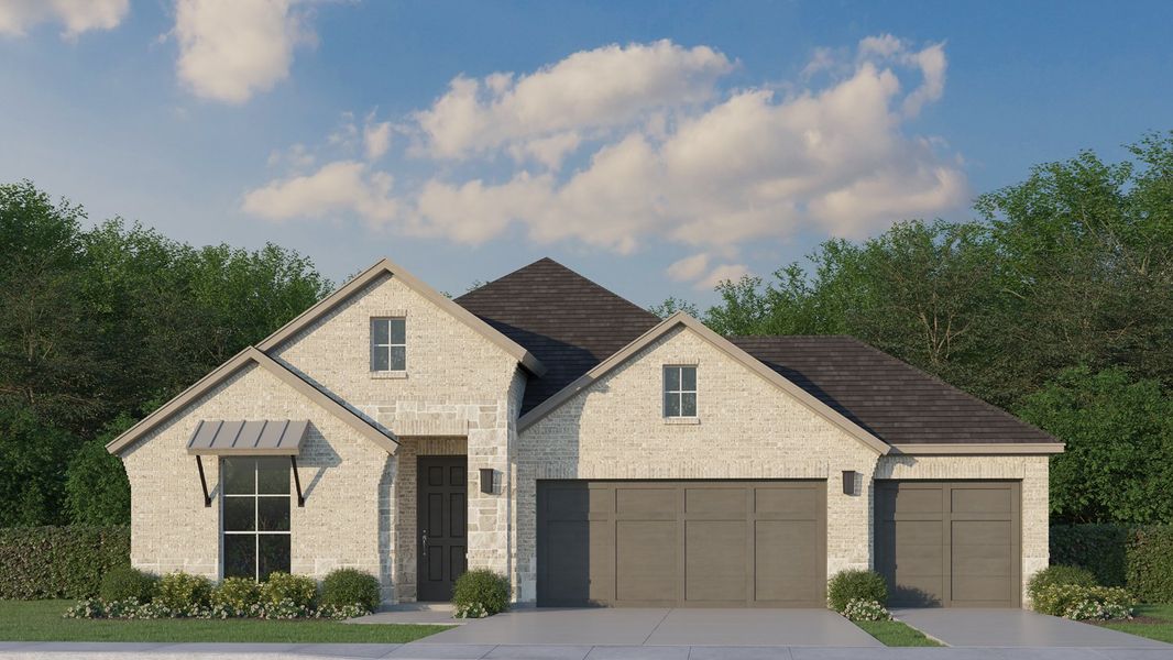 Plan 1522 Elevation C with Stone and 3 Car Garage Plan 1522 Elevation C with Stone and 3 Car Garage