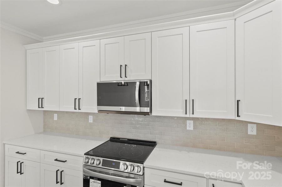 LG slide in range with the blue ceramic inside. Upgraded appliances. Stainless steel inside dishwasher. NO builder grade in this custom home.