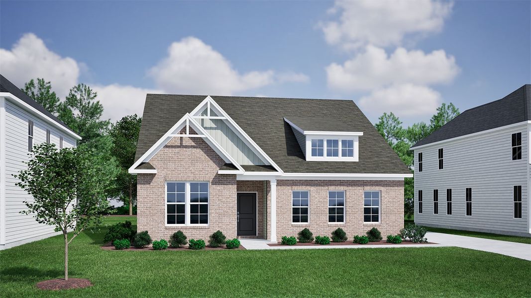 Representative exterior photo of a completed home built from the Davis - Vanguard Collection by Mungo Homes in Ovation at Sweetbrier, Durham, NC (Image 15).
