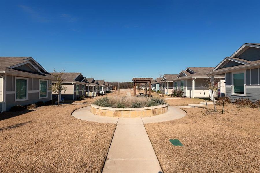 View of yard featuring a pergola