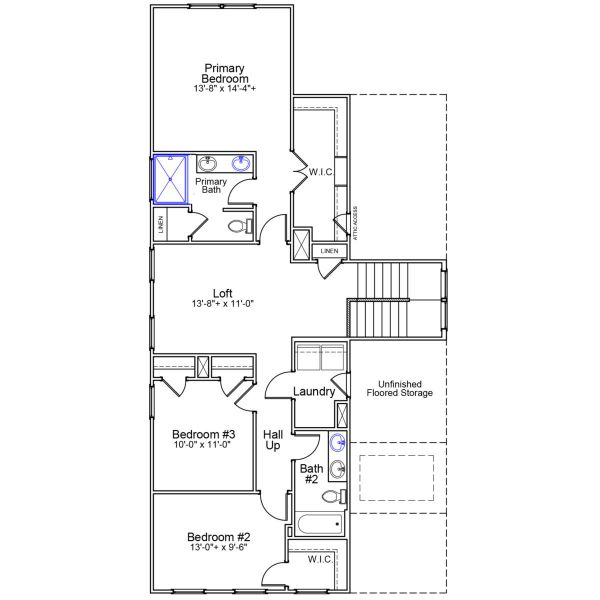 2D floor plan layout of this home in Renaissance at White Oak, Garner, NC (Image 3).