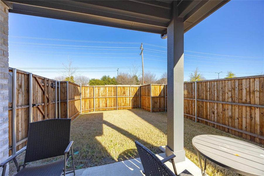 Exterior details and patio area of a home in Symmetry 37s, Frisco (Image 3). Exterior details and patio area of a home in Symmetry 37s, Frisco (Image 3).