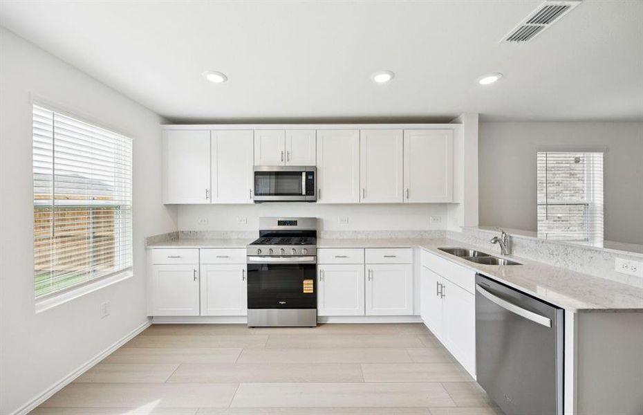 Natural lighting throughout the kitchen