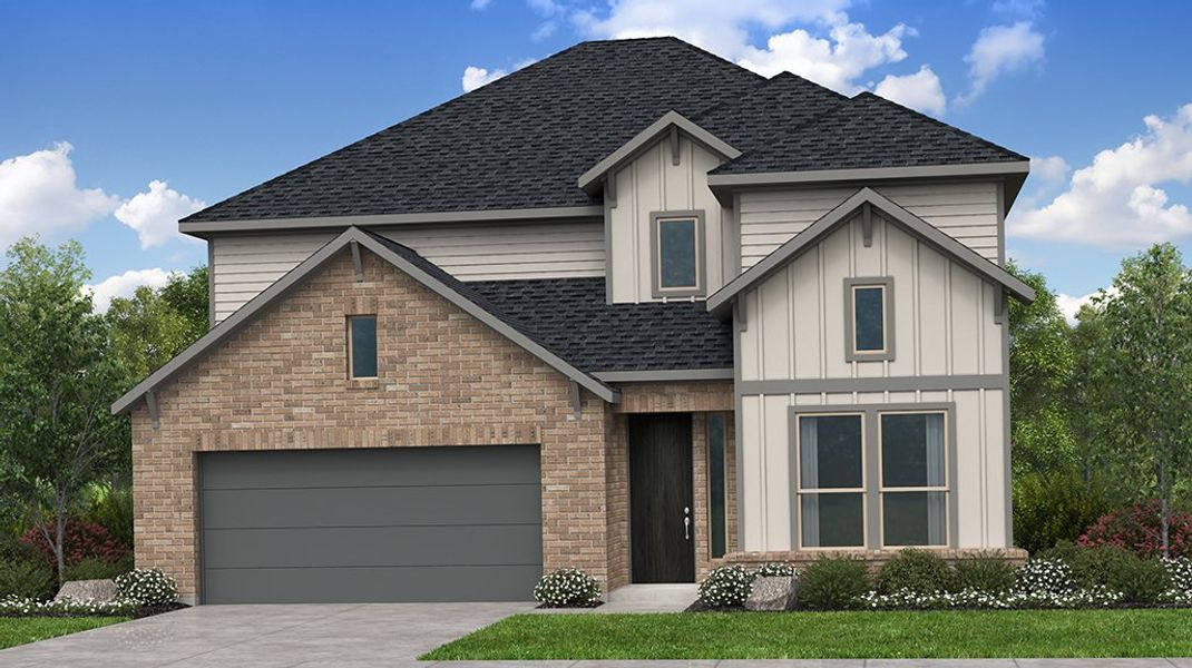 Representative exterior photo of a completed home built from the Saffron by Taylor Morrison in South Oak 50s, Oak Point, TX (Image 24).