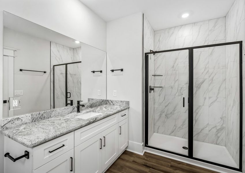 Master bath has a walk-in shower. Master bath has a walk-in shower.