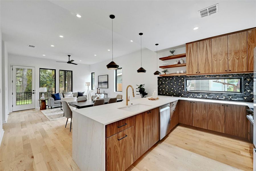 Kitchen Opens to Living Area