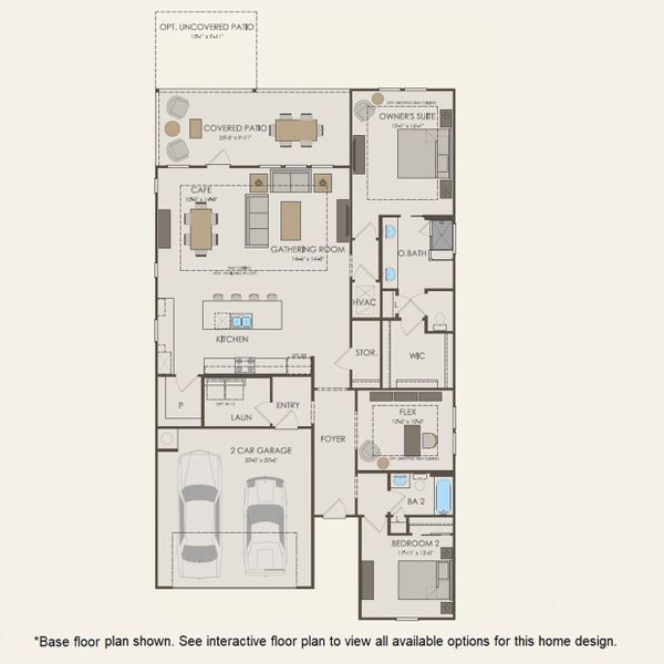 2D floor plan layout for the Palmary by Del Webb in Del Webb Ocean Isle Beach, Shallotte, NC (Image 5).