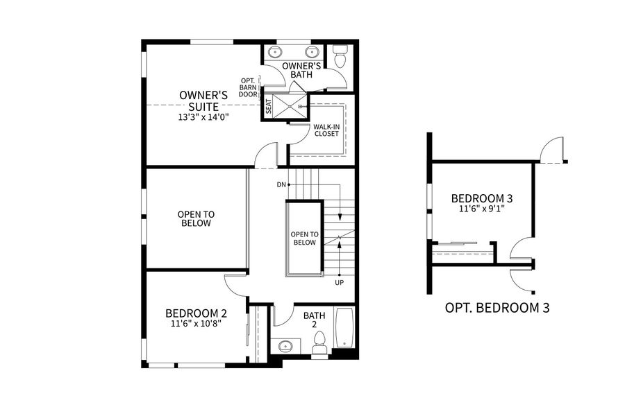 2D floor plan layout for the Blanca by Brightland Homes in Dillon Pointe - Skyview, Broomfield, CO (Image 5).
